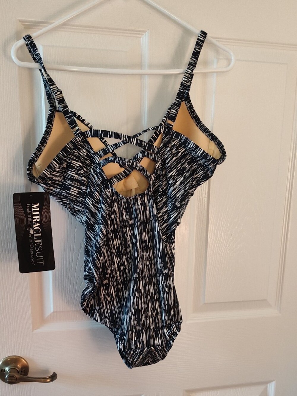 Miraclesuit Blue & White Abstract One-Piece Swimsuit - Picture 5 of 6